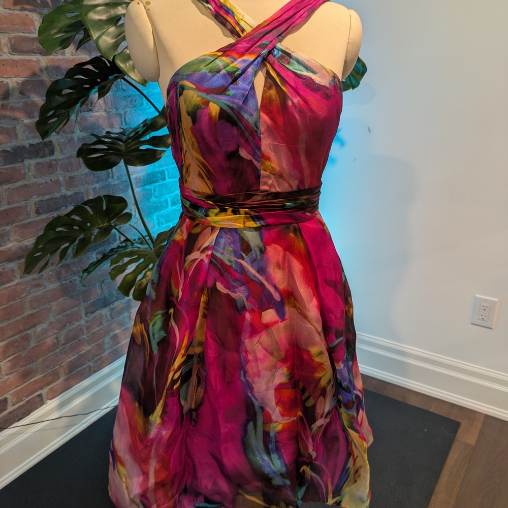 Multicolor Halter Dress